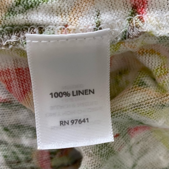 J. Jill Love Linen Popover Tropical Floral Sleeveless Top Women’s L Linen Palm - Picture 7 of 17